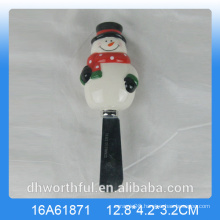 Elegant ceramic butter knife with snowman handle for children